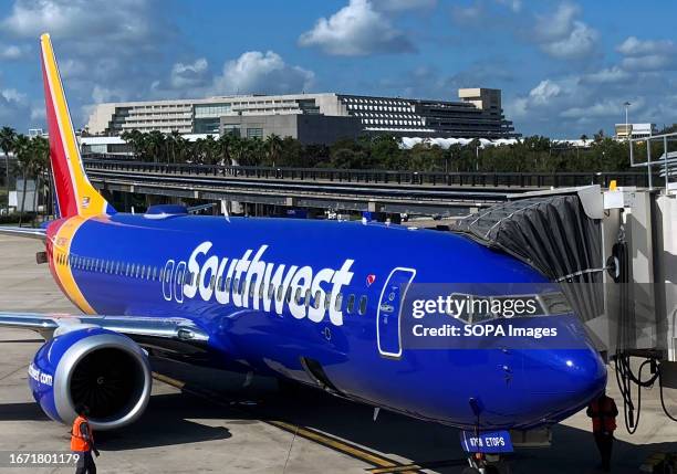 Southwest Airlines plane prepares to depart from a gate at Orlando International Airport. Southwest Airlines said on Thursday it was better-prepared...