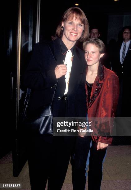 Actress Mariette Hartley and daughter Justine Boyriven attend "The Rookie" Westwood Premiere on December 6, 1990 at the Mann Bruin Theatre in...