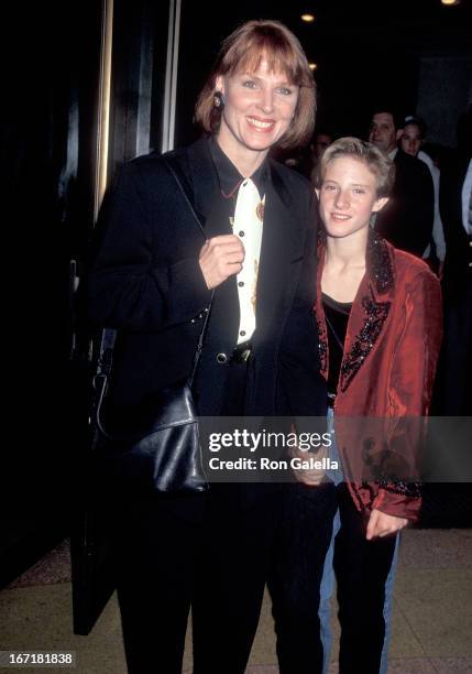 Actress Mariette Hartley and daughter Justine Boyriven attend "The Rookie" Westwood Premiere on December 6, 1990 at the Mann Bruin Theatre in...