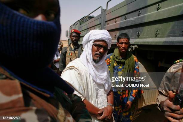Continued Serval operation launched by the French army to help Mali to regain the occupied territories by Islamist groups. Here, the arrest of Baba...