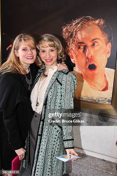 Celia Keenan-Bolger and Sarah Saltzberg attend the Broadway opening night of "Macbeth" at The Ethel Barrymore Theatre on April 21, 2013 in New York...