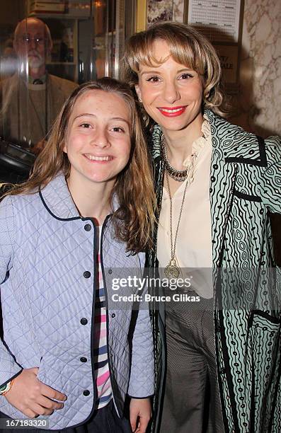 Lucy Jane Wasserstein and Sarah Saltzberg attend the Broadway opening night of "Macbeth" at The Ethel Barrymore Theatre on April 21, 2013 in New York...