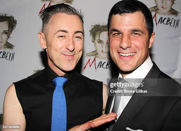 Alan Cumming and Lead Producer Ken Davenport attend the after party for the Broadway opening night of "Macbeth" at Hudson Terrace on April 21, 2013...