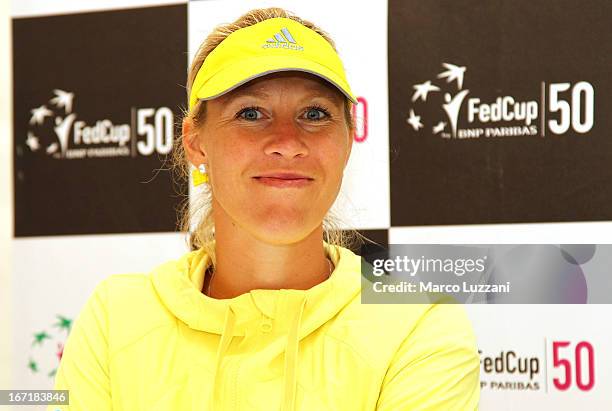 Captain of Australia Alicia Molik attends at press conference during day three of the Fed Cup World Group Play-Offs between Switzerland and Australia...