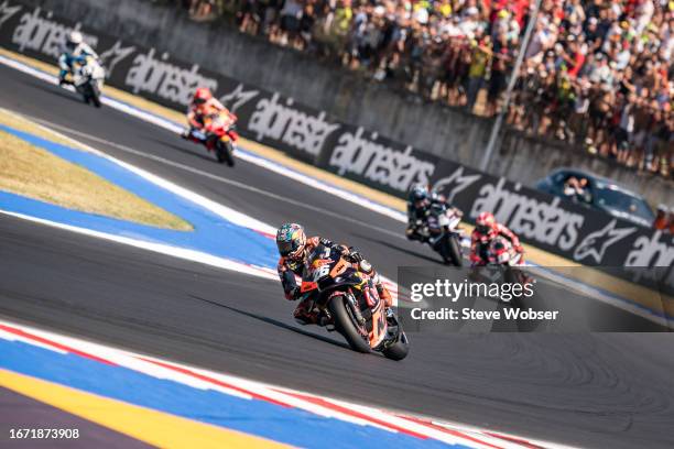 Dani Pedrosa of Spain and Red Bull KTM Factory Racing rides as fastest KTM during the Race of the MotoGP Gran Premio Red Bull di San Marino e della...