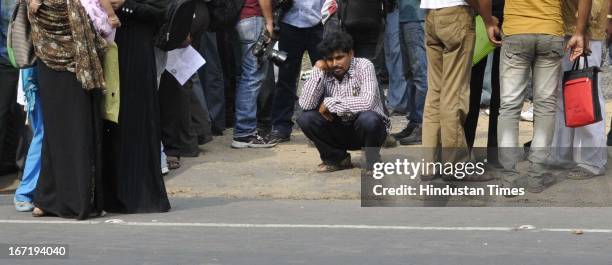 The distraught agents and investors of a chit fund company Saradha group protest against Group's chairman Sudipta Sen and demanding his arrest at...