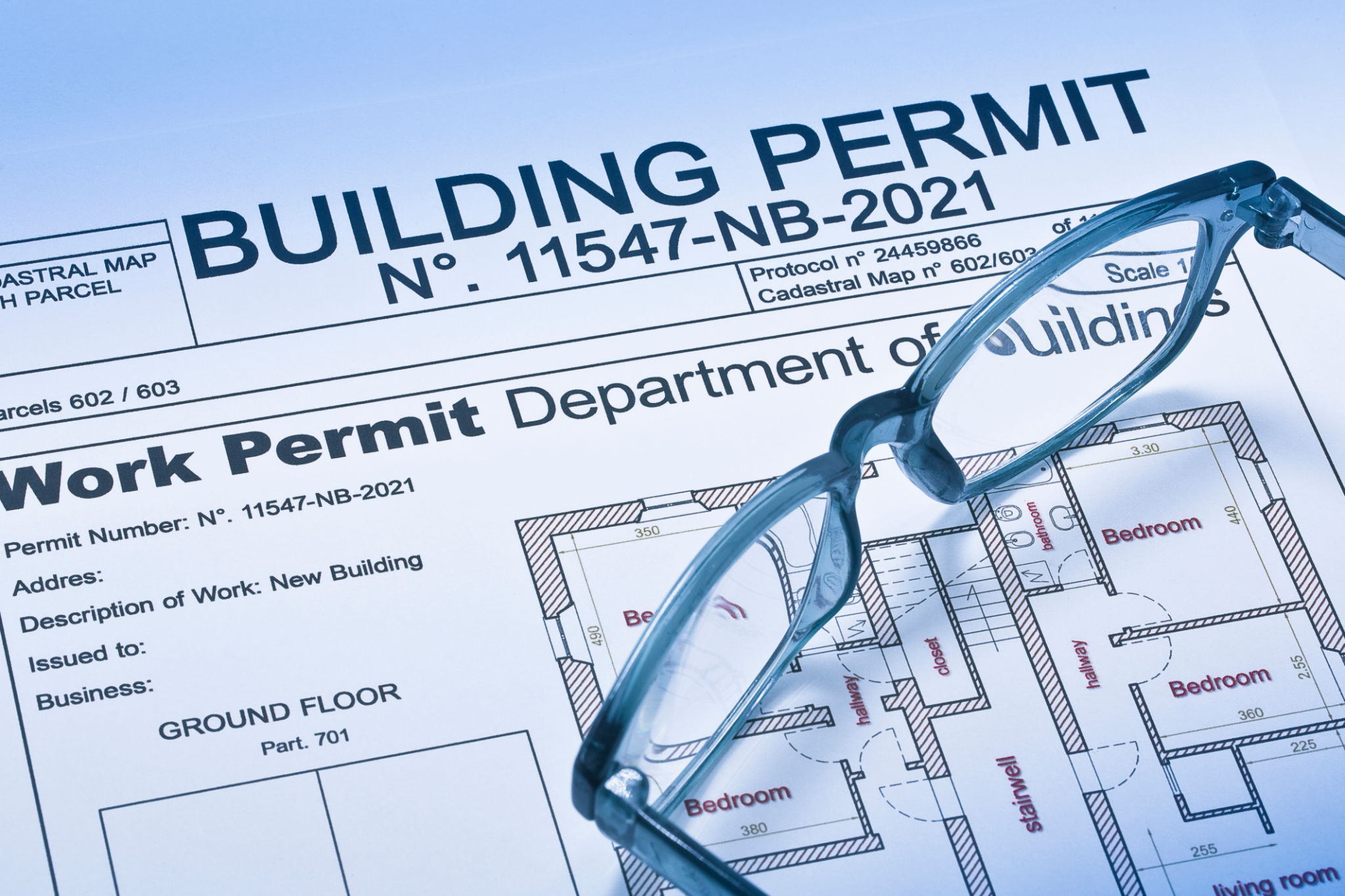 Approved Buildings Permit concept with approved residential building project Approved Buildings Permit concept with approved residential building project