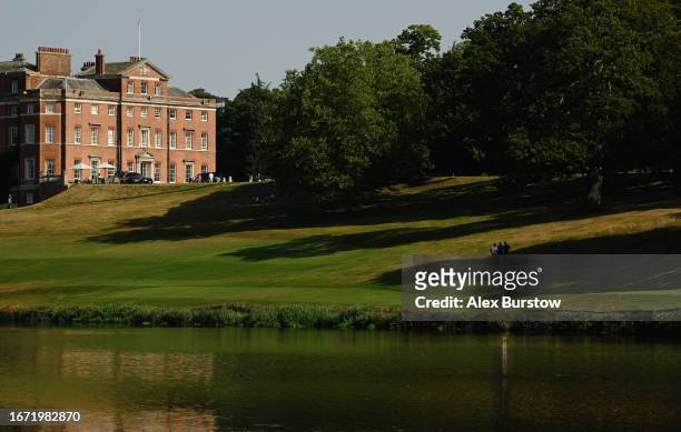 General view of Brocket Hall and the first fairway during Day Three of The Rose Ladies Open 2023 at Brocket Hall Golf Club on September 09, 2023 in...