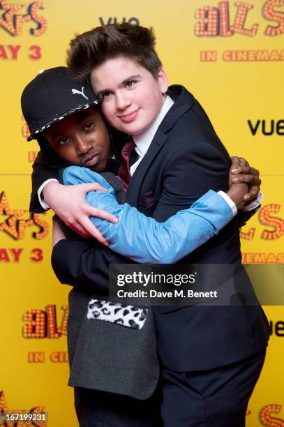 Akai Osei-Mansfield and Theo Stevenson attend the UK Premiere of 'All Stars' at Vue West End on April 22, 2013 in London, England.