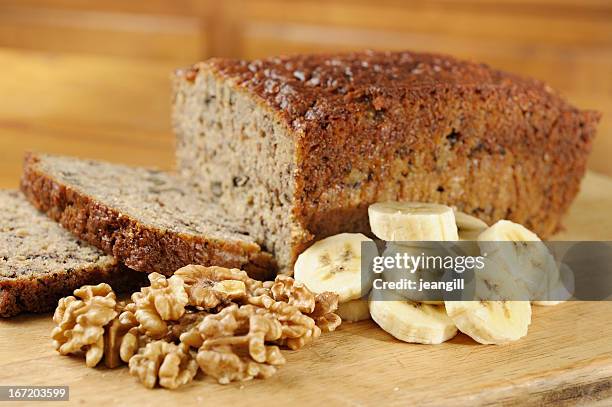 banana bread - banana loaf stock pictures, royalty-free photos & images