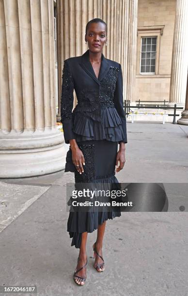 Sheila Atim attends the Erdem show during London Fashion Week September 2023 at The British Museum on September 17, 2023 in London, England.