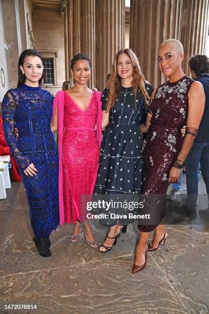 Marisa Abela, Gugu Mbatha-Raw, Charity Wakefield and Cush Jumbo attend the Erdem show during London Fashion Week September 2023 at The British Museum...