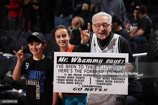 Fans during the game between the Brooklyn Nets and Chicago Bulls in Game One of the Eastern Conference Quarterfinals during the 2013 NBA Playoffs on...