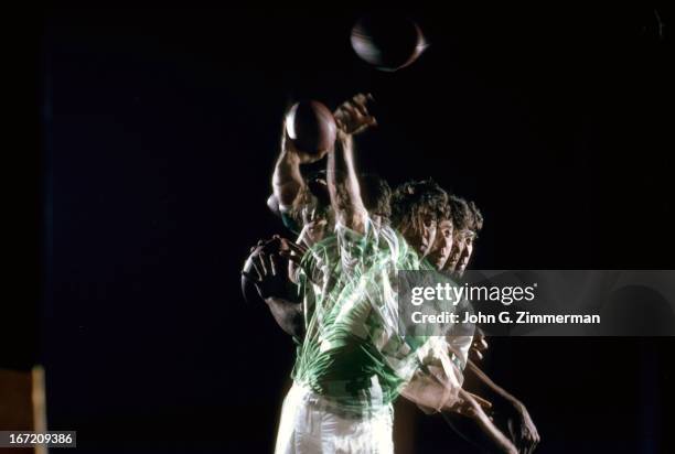 Multiple exposure portrait of New York Jets QB Joe Namath during photo shoot. Blur. New York, NY 1/1/1973 - 1/31/1973 CREDIT: John G. Zimmerman