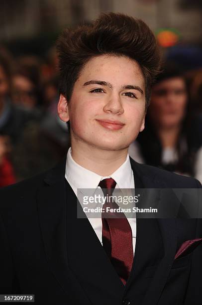 Theo Stevenson attends the UK Premiere of 'All Stars' at Vue West End on April 22, 2013 in London, England.