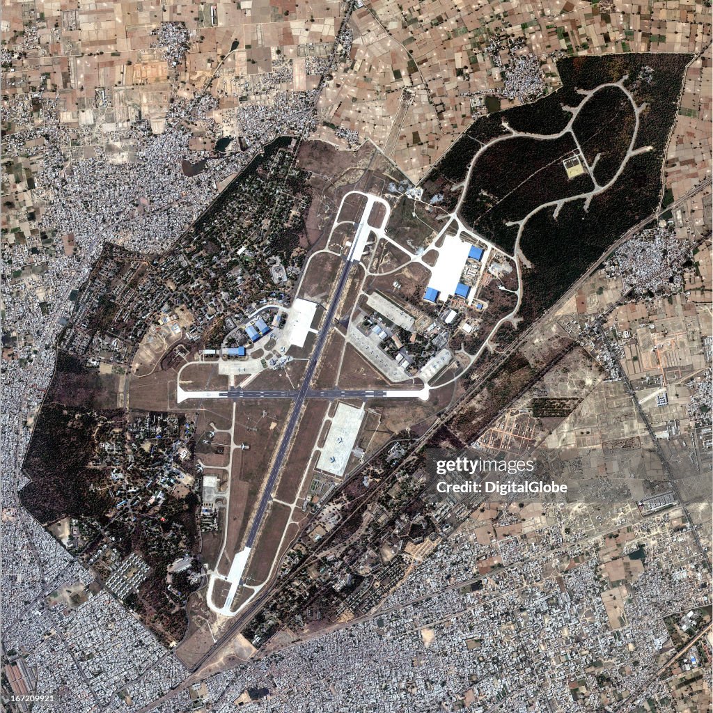 Satellite Image of A-50EI Phalcon aircraft at Air Force Station Āgra