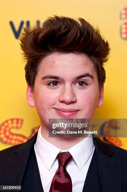 Theo Stevenson attends the UK Premiere of 'All Stars' at Vue West End on April 22, 2013 in London, England.
