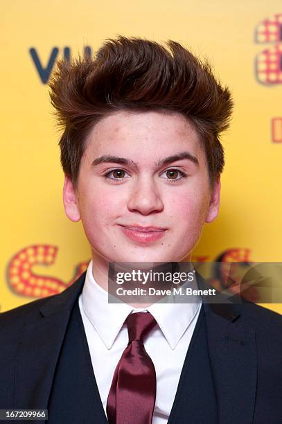 Theo Stevenson attends the UK Premiere of 'All Stars' at Vue West End on April 22, 2013 in London, England.