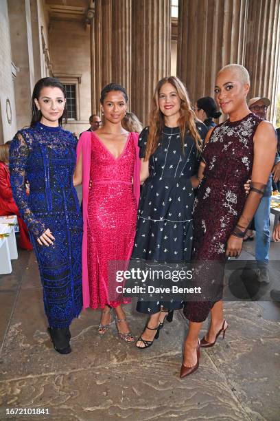 Marisa Abela, Gugu Mbatha-Raw, Charity Wakefield and Cush Jumbo attend the Erdem show during London Fashion Week September 2023 at The British Museum...