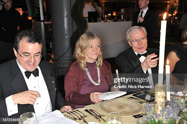 Rosie Boycott and Bernard Emie attend as Relais & Chateaux present 'Diner Des Grands Chefs London 2013' at The Old Billingsgate on April 22, 2013 in...