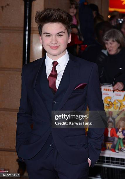 Theo Stevenson attends the UK Premiere of 'All Stars' at Vue West End on April 22, 2013 in London, England.