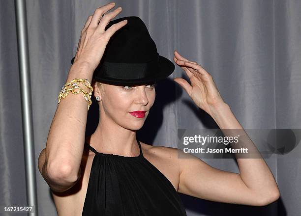 Actress Charlize Theron attends the 24th Annual GLAAD Media Awards at JW Marriott Los Angeles at L.A. LIVE on April 20, 2013 in Los Angeles,...