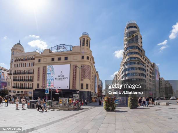 callao square in madrid - madrid plaza stock pictures, royalty-free photos & images