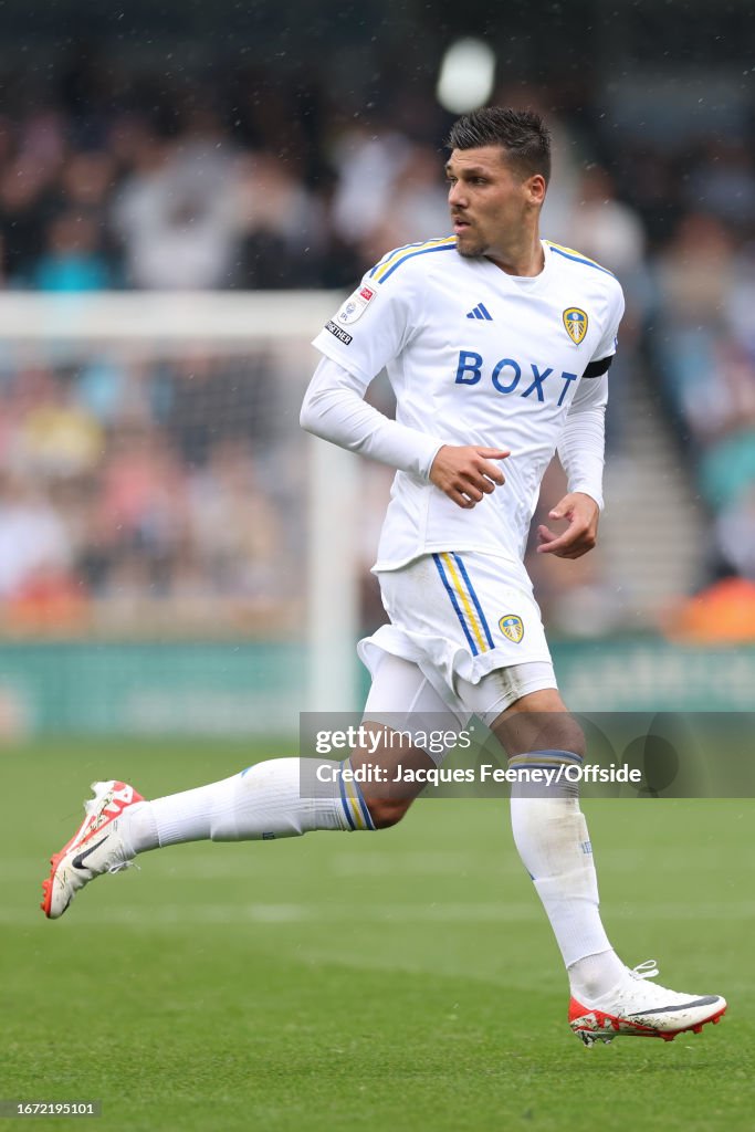 Joel Piroe of Leeds United during the Sky Bet Championship match News  Photo - Getty Images