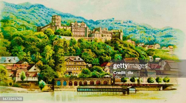 heidelberg, germany, baden-württemberg - heidelberg stock-grafiken, -clipart, -cartoons und -symbole