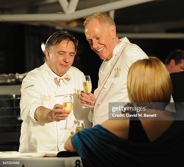 Raymond Blanc and Patrick O'Connell attend at Relais & Chateaux's 'Diner des Grands Chefs London 2013' in aid of Action Against Hunger at The Old...