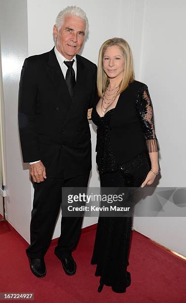 James Brolin and Barbra Streisand backstage at the 40th Anniversary Chaplin Award Gala at Avery Fisher Hall at Lincoln Center for the Performing Arts...