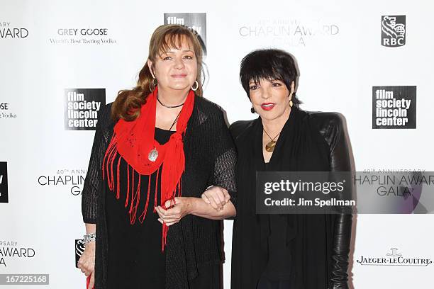 Tina Nina Minnelli and Liza Minnelli attend the 40th Anniversary Chaplin Award Gala at Avery Fisher Hall at Lincoln Center for the Performing Arts on...