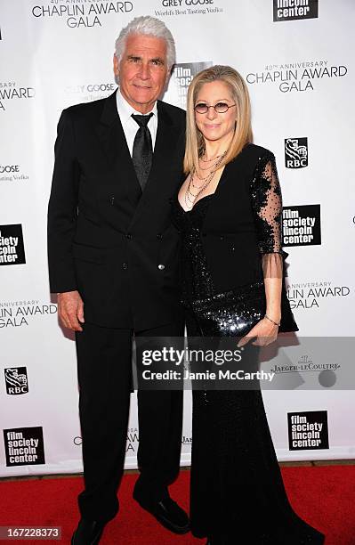 James Brolin and Barbra Streisand attend the 40th Anniversary Chaplin Award Gala at Avery Fisher Hall at Lincoln Center for the Performing Arts on...