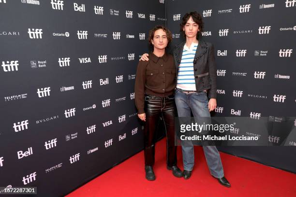 Sam Intili and Brigette Lundy-Paine attend the "Close to You" premiere during the 2023 Toronto International Film Festival at Royal Alexandra Theatre...