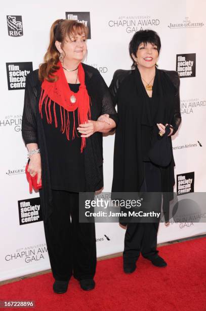 Tina Nina Minnelli and and Liza Minnelli attends the 40th Anniversary Chaplin Award Gala at Avery Fisher Hall at Lincoln Center for the Performing...