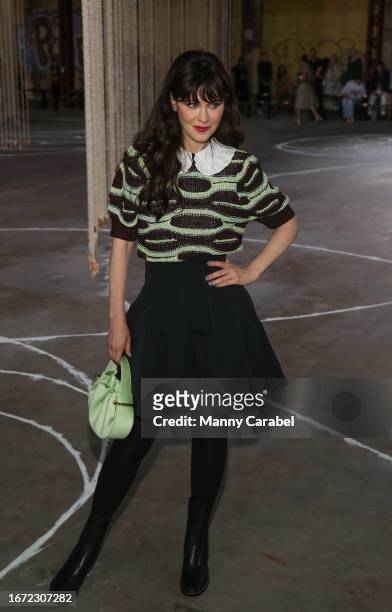Zooey Deschanel attends the Ulla Johnson Show during New York Fashion Week September 2023 on September 10, 2023 in New York City.
