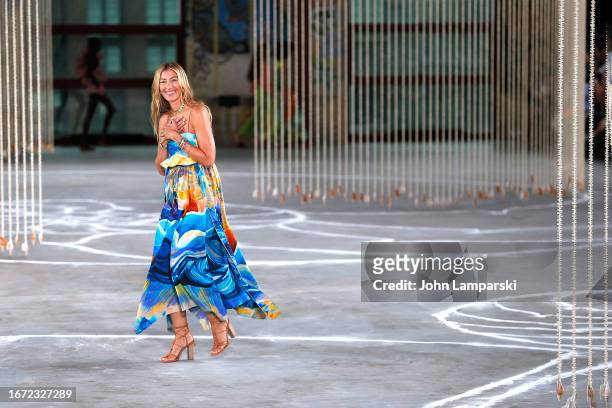 Designer Ulla Johnson walks the runway wearing Ulla Johnson during New York Fashion Week 2023 at Powerhouse Arts on September 10, 2023 in New York...