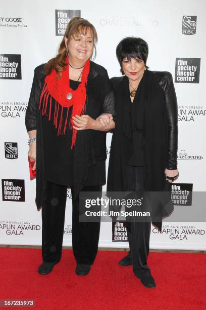 Tina Nina Minnelli and Liza Minnelli attend the 40th Anniversary Chaplin Award Gala at Avery Fisher Hall at Lincoln Center for the Performing Arts on...