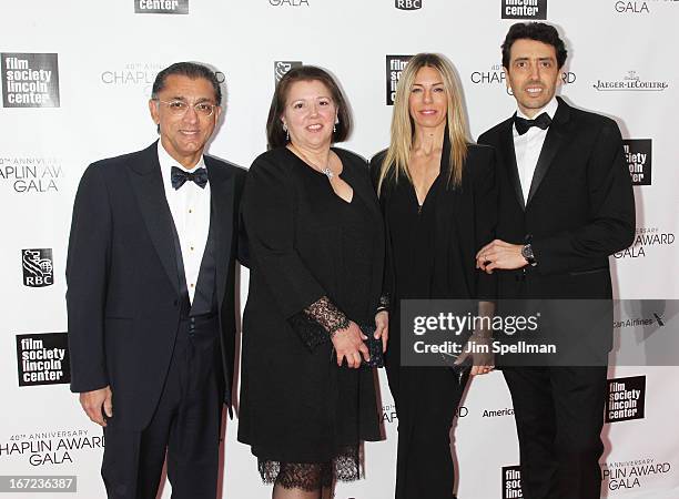 Prem Lockman, Joyce Lockman, Sarah Bonay and Philippe Bonay attend the 40th Anniversary Chaplin Award Gala at Avery Fisher Hall at Lincoln Center for...