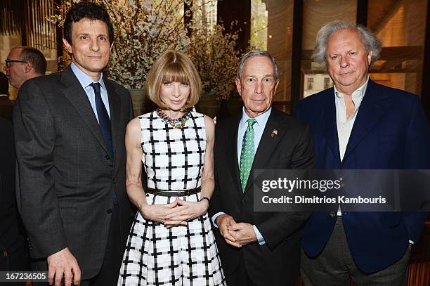 David Remnick, Anna Wintour, Michael Bloomberg and Graydon Carter attend the Conde Nast Celebrates Editorial Excellence: Toast To Editors, Writers...