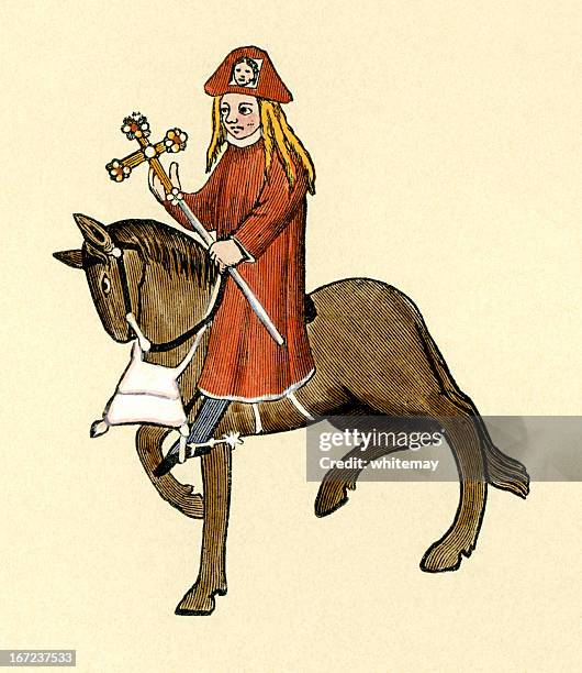 canterbury tales - the pardoner - canterbury england stock illustrations