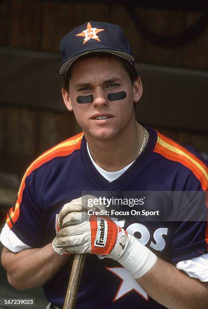 Craig Biggio of the Houston Astros poses for this portrait before a Major League Baseball game against the New York Mets circa 1989 at Shea Stadium...