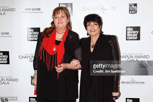 Nina Minnelli and Liza Minnelli attends the 40th Anniversary Chaplin Award Gala at Avery Fisher Hall at Lincoln Center for the Performing Arts on...