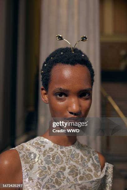 Backstage at the Erdem Spring 2024 Ready To Wear Fashion Show held at The British Museum on September 17, 2023 in London, England.