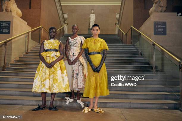 Backstage at the Erdem Spring 2024 Ready To Wear Fashion Show held at The British Museum on September 17, 2023 in London, England.