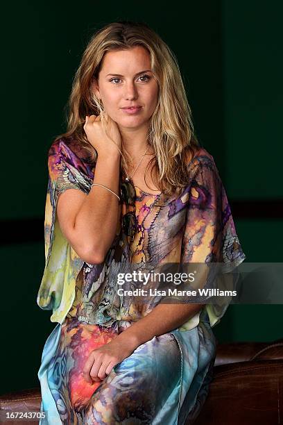 Caggie Dunlop poses during the COSMO 40 Years Celebration Lunch at Otto Ristorante on April 23, 2013 in Sydney, Australia.