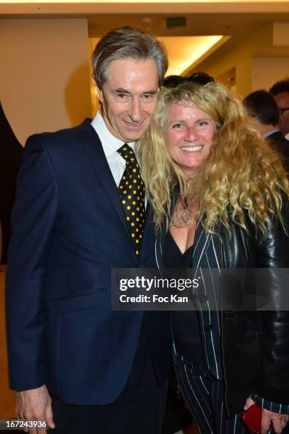 Aramy Machry and sculptor Nathalie Decoster attend 'Le Bresil Rive Gauche' Exhibition At Le Bon Marche on April 22, 2013 in Paris, France.
