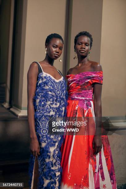 Backstage at the Erdem Spring 2024 Ready To Wear Fashion Show held at The British Museum on September 17, 2023 in London, England.