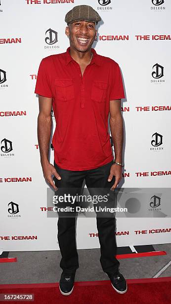 Actor James Lesure attends the Los Angeles special screening of Millennium Entertainment's "The Iceman" at ArcLight Hollywood on April 22, 2013 in...