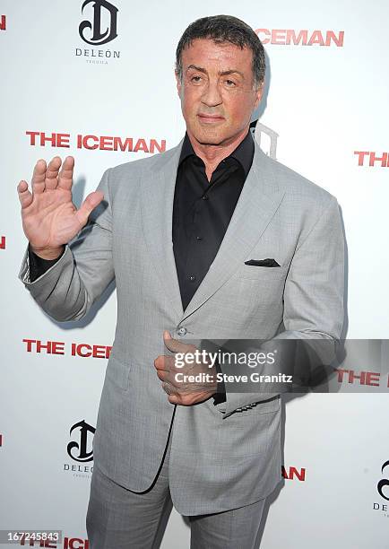 Sly Stallone arrives at the "The Iceman" - Los Angeles Premiere on April 22, 2013 in Hollywood, California.